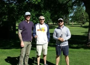 training attendees on the golf course