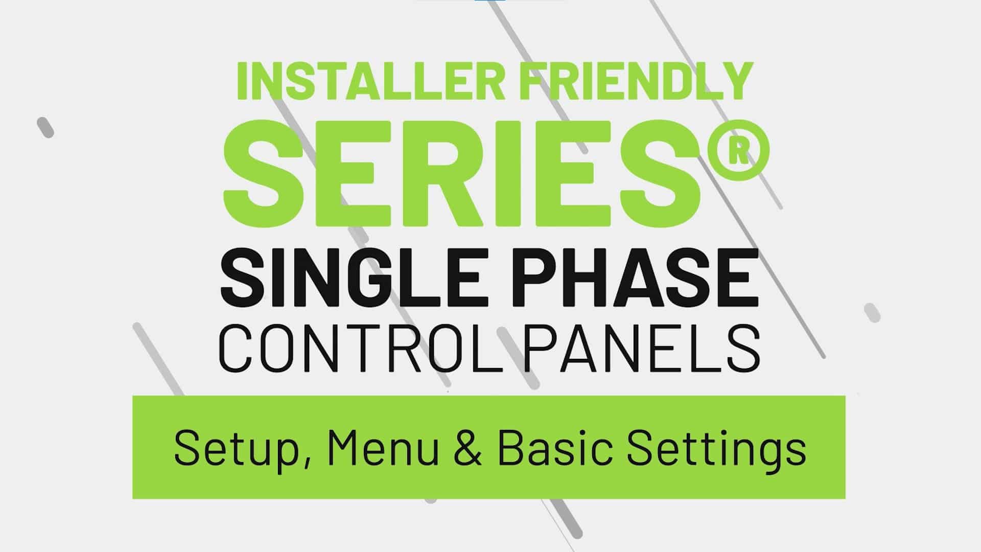 ifs single phase panels setup video
