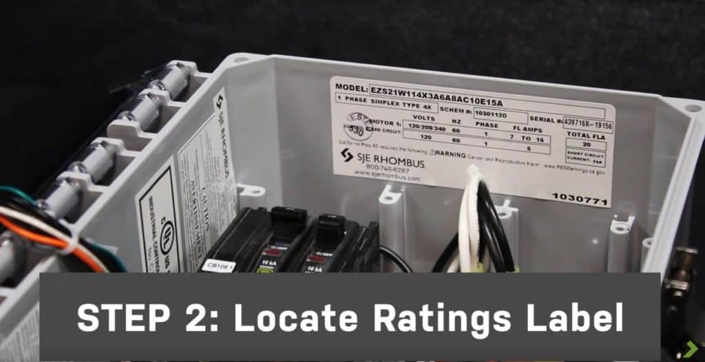 step 2: locate the ratings label
